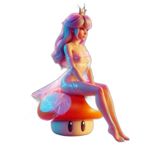 concept art, fantasy art, 3d render, vaporwave transparent PNG cut-out