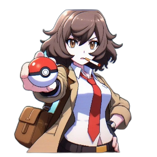 weapon, jacket, staff, flower transparent PNG cut-out