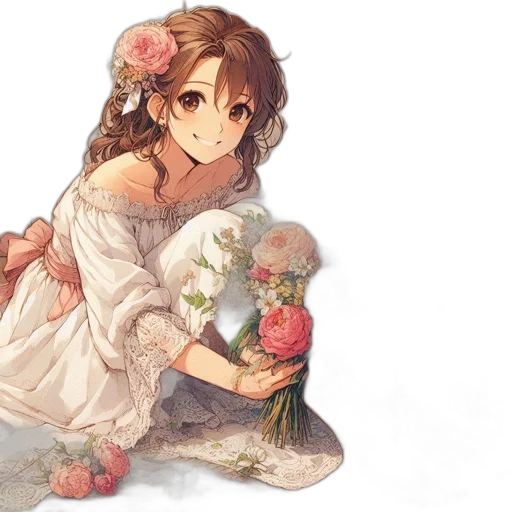 dress, flower, crown, jewelry transparent PNG cut-out