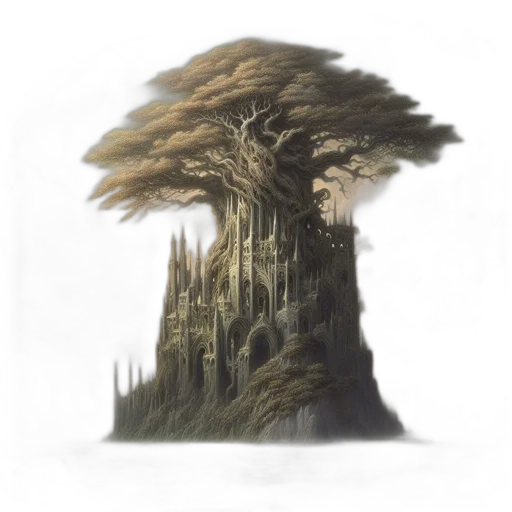 tree, hair, crown, dragon transparent PNG cut-out
