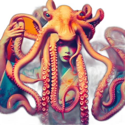 creature, mask, hair, crown transparent PNG cut-out