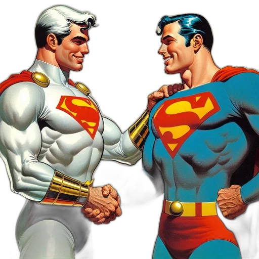 comic book art, concept art, two, iconic transparent PNG cut-out