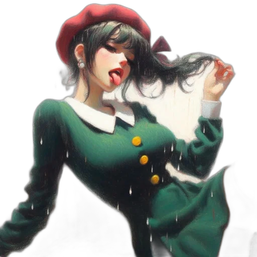 hat, staff, jacket, dress transparent PNG cut-out