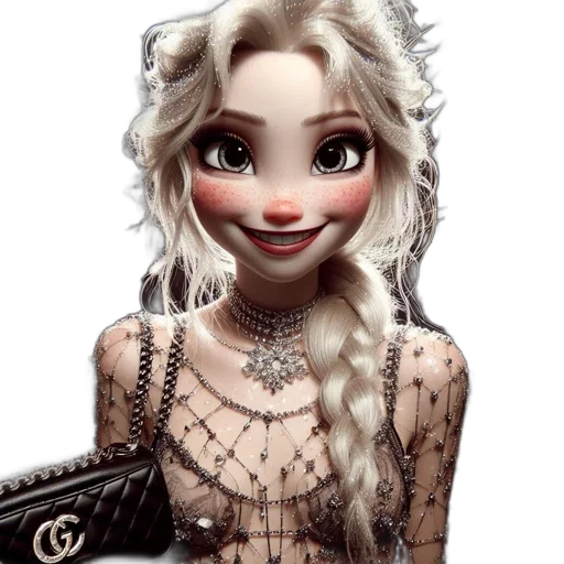 jewelry, dress, face, creature transparent PNG cut-out