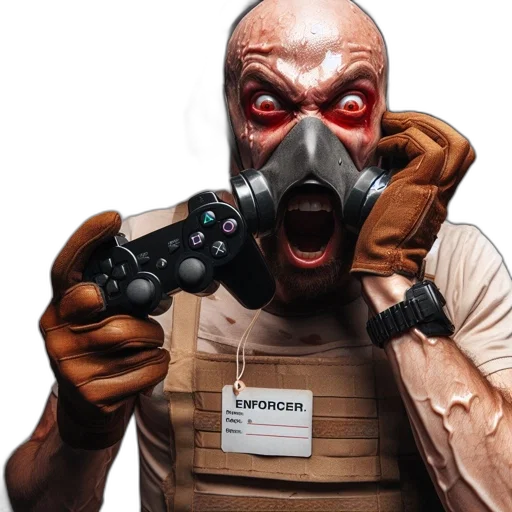 mask, weapon, concept art, enforcer transparent PNG cut-out