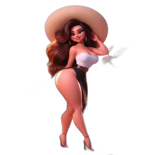 hat, dress, hair, concept art transparent PNG cut-out