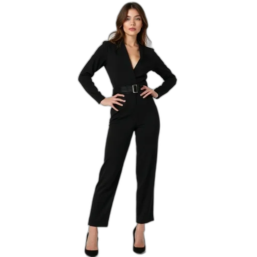 jacket, woman, standing, her transparent PNG cut-out