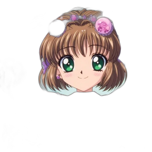 flower, hair, face, staff transparent PNG cut-out
