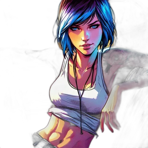 face, comic book art, concept art, fantasy art transparent PNG cut-out