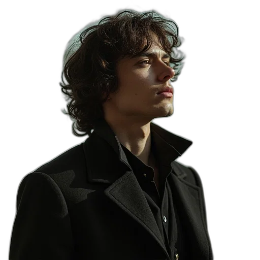 jacket, face, staff, hair transparent PNG cut-out