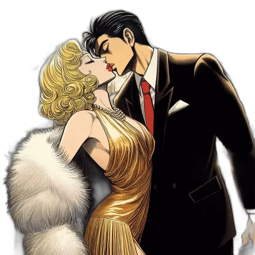 comic book art, cartoon, concept art, golden transparent PNG cut-out