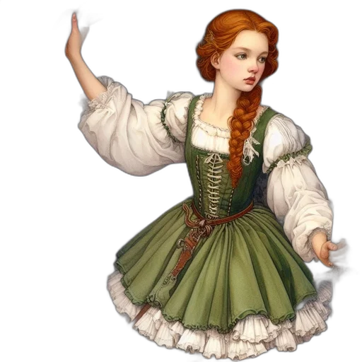 dress, fantasy art, 3d render, pixel art transparent PNG cut-out