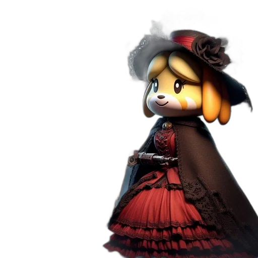 dress, crown, hat, staff transparent PNG cut-out