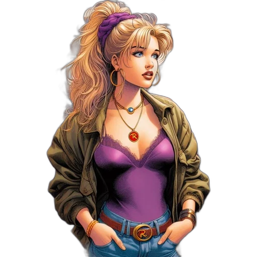 jacket, jewelry, comic book art, concept art transparent PNG cut-out