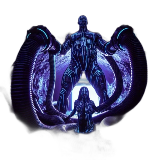robot, concept art, fantasy art, cyberpunk transparent PNG cut-out