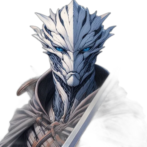 dragon, mask, sword, staff transparent PNG cut-out