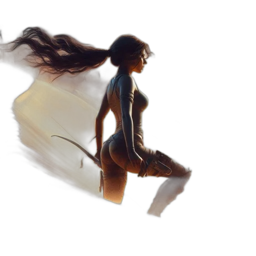 hair, dress, sword, creature transparent PNG cut-out