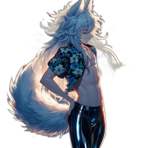 dress, creature, jacket, staff transparent PNG cut-out