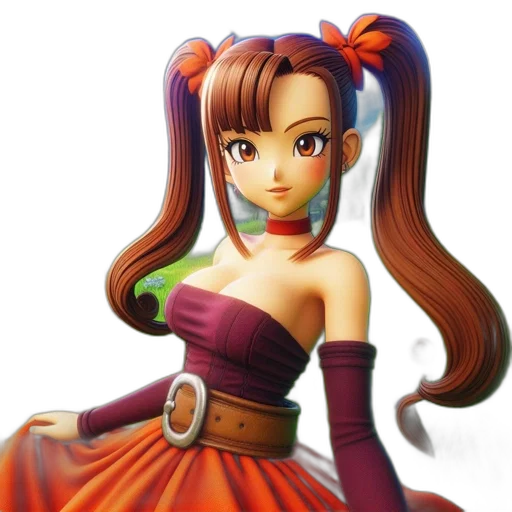 dress, staff, 3d render, fantasy art transparent PNG cut-out