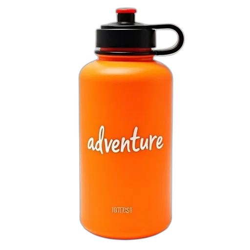 bottle, bright, orange, water transparent PNG cut-out
