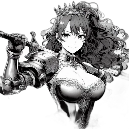 weapon, sword, crown, staff transparent PNG cut-out