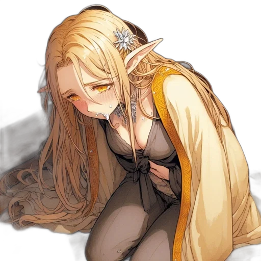 dress, crown, face, staff transparent PNG cut-out