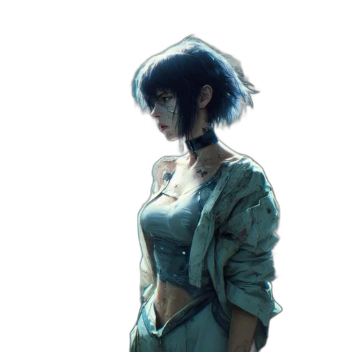 jacket, dress, face, robot transparent PNG cut-out