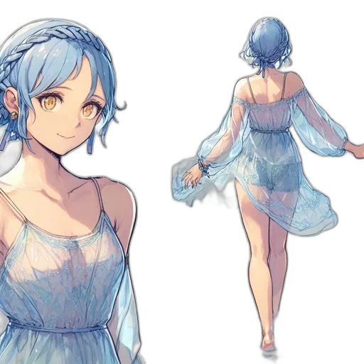 dress, creature, concept art, anime transparent PNG cut-out
