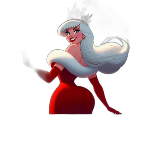 dress, crown, hair, staff transparent PNG cut-out