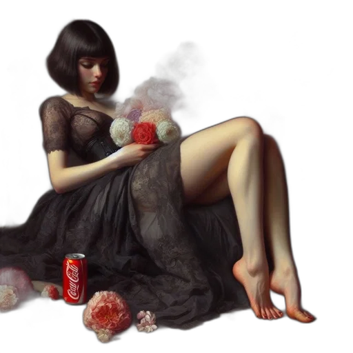 dress, food, bottle, photorealistic transparent PNG cut-out