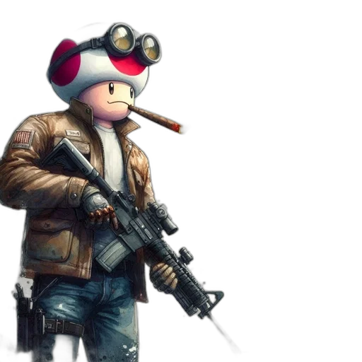 weapon, jacket, staff, concept art transparent PNG cut-out