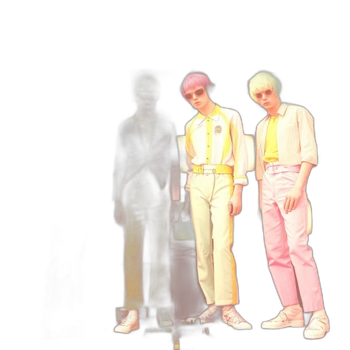 jacket, staff, robot, creature transparent PNG cut-out