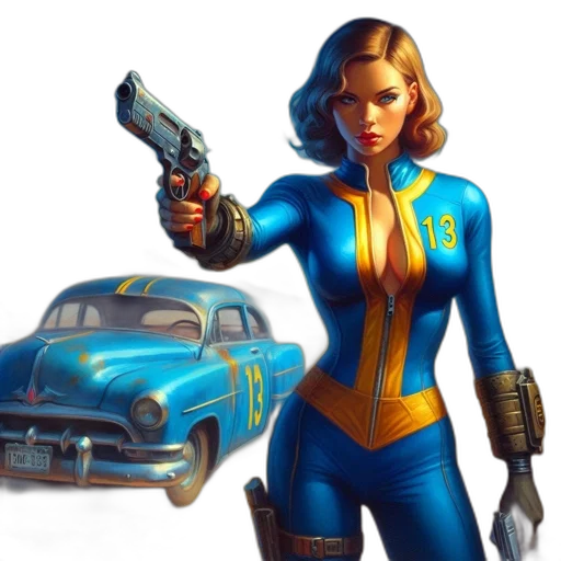weapon, car, jacket, concept art transparent PNG cut-out