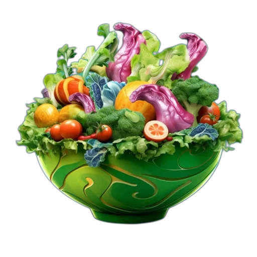 food, crown, photorealistic, 3d render transparent PNG cut-out