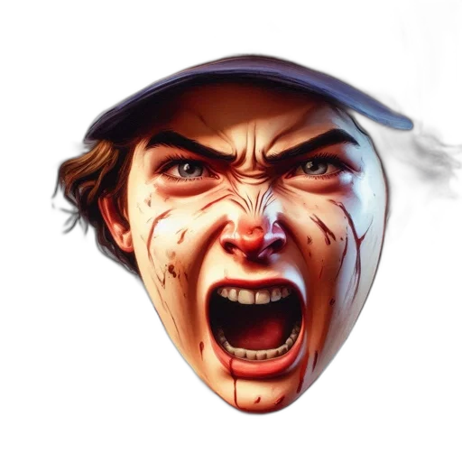 face, hat, mask, photorealistic transparent PNG cut-out