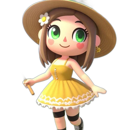 dress, hat, staff, animal transparent PNG cut-out