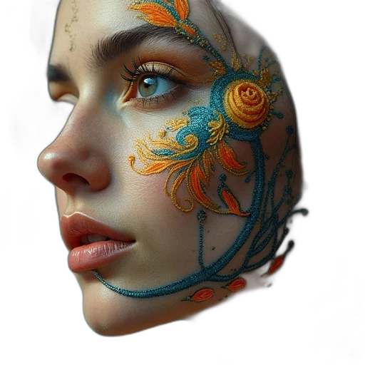 mask, face, jewelry, flower transparent PNG cut-out