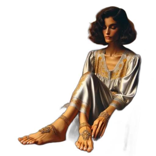dress, jewelry, shoes, photorealistic transparent PNG cut-out