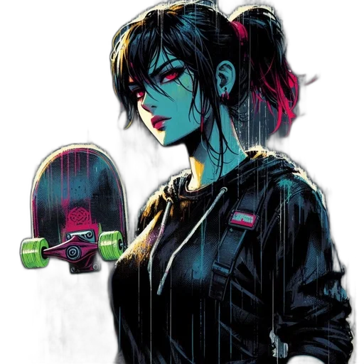 jacket, comic book art, cyberpunk, concept art transparent PNG cut-out