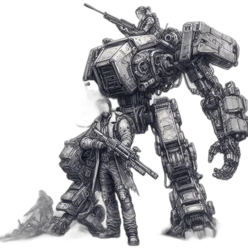 robot, weapon, concept art, fantasy art transparent PNG cut-out