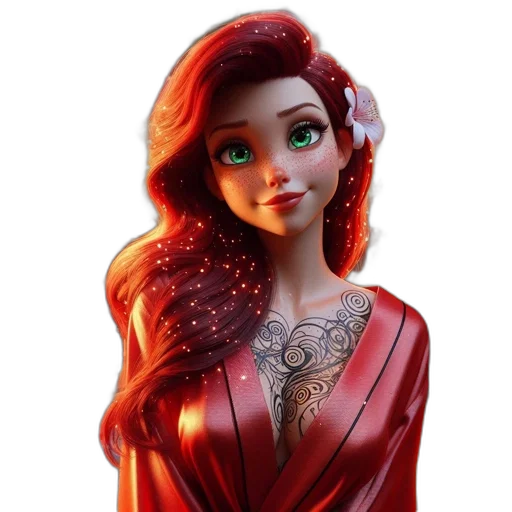 dress, jewelry, fantasy art, 3d render transparent PNG cut-out