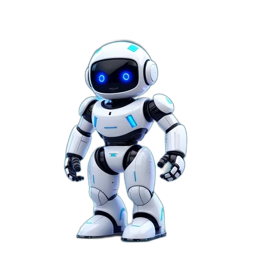 robot, 3d render, concept art, pixel art transparent PNG cut-out