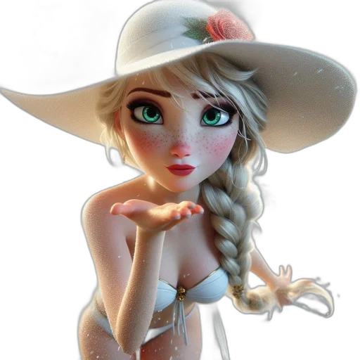 hat, dress, jewelry, 3d render transparent PNG cut-out