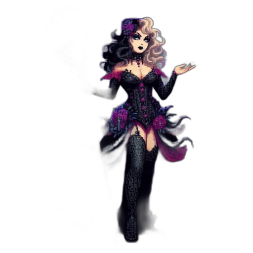 dress, concept art, fantasy art, pixel art transparent PNG cut-out