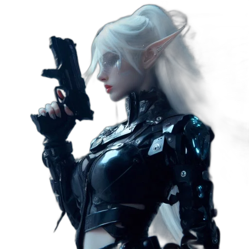 robot, weapon, staff, jacket transparent PNG cut-out