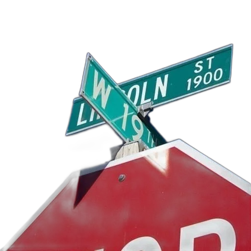 3d render, photorealistic, city street, stop transparent PNG cut-out