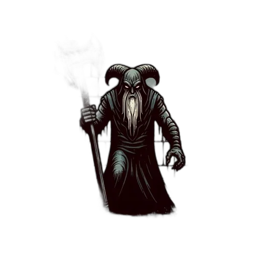 staff, creature, mask, jacket transparent PNG cut-out