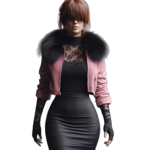 jacket, dress, concept art, cyberpunk transparent PNG cut-out