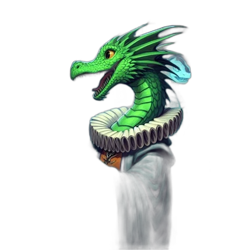 dragon, staff, creature, animal transparent PNG cut-out
