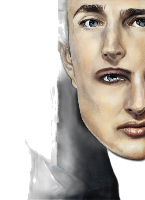 face, photorealistic, watercolor, comic book art transparent PNG cut-out